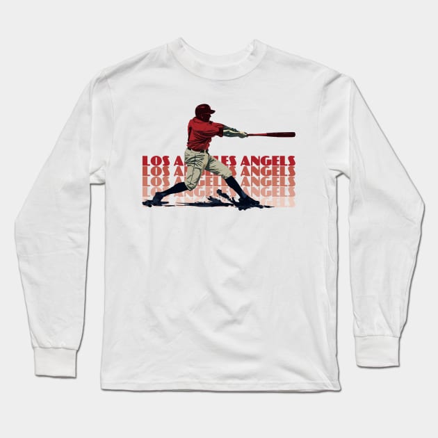 Retro Los Angeles Angels Slugger Long Sleeve T-Shirt by Rad Love